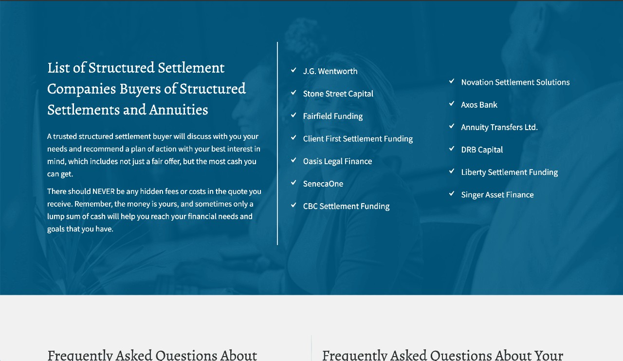 structured settlement buyer 20, First Structured Settlement