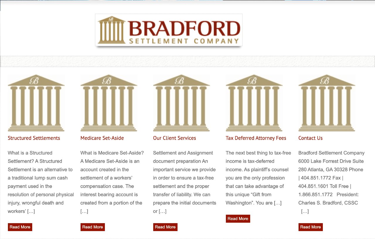 structured settlement company 2, Bradford Settlement Company services
