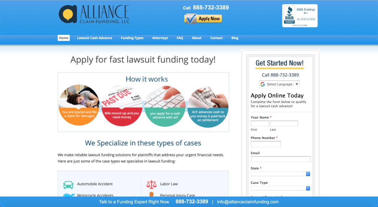 structured settlement loan company 2, Alliance Claim Funding