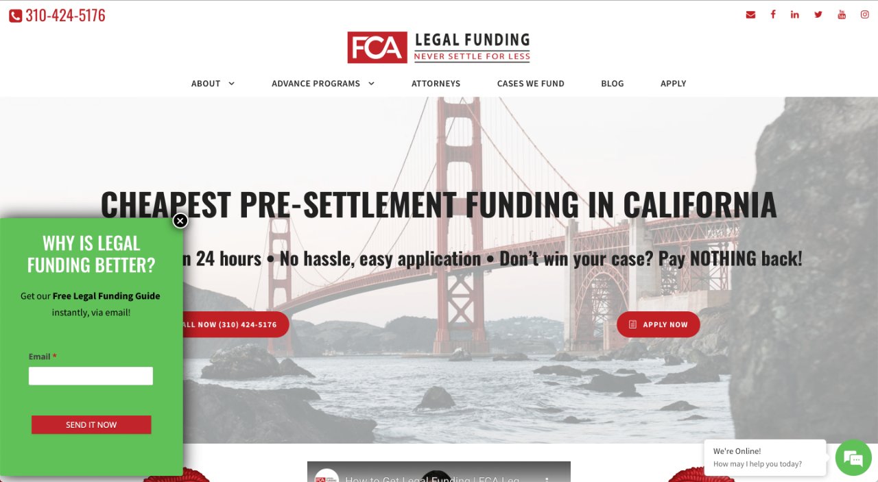 structured settlement loan company 6, FCA Legal Funding